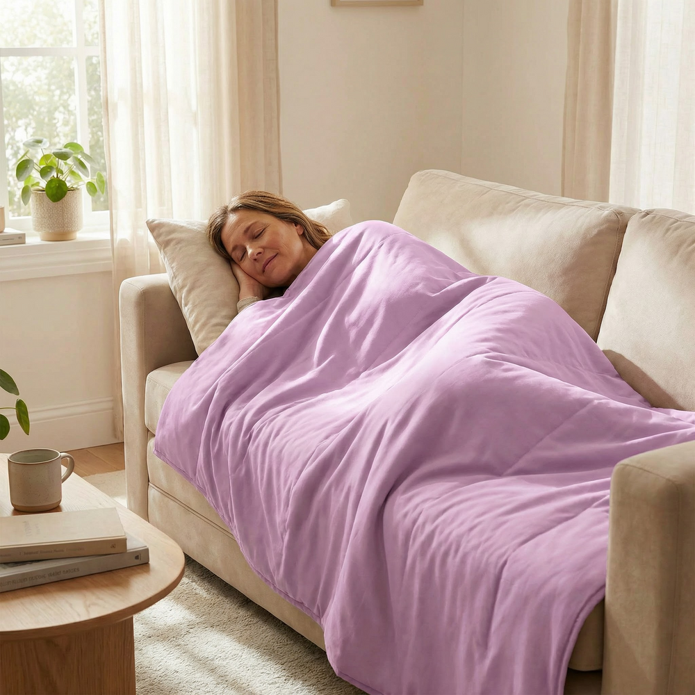 Coperta terapeutica originale - coperta ponderata con rivestimento in cotone alla lavanda per adulti