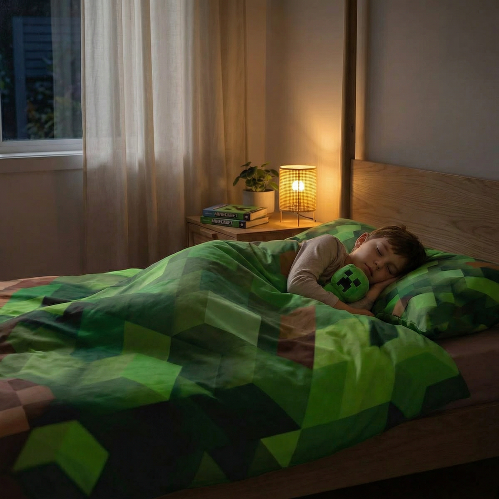 Coperta terapeutica originale - Coperta ponderata paesaggio Minecraft con rivestimento in cotone per bambini e adulti