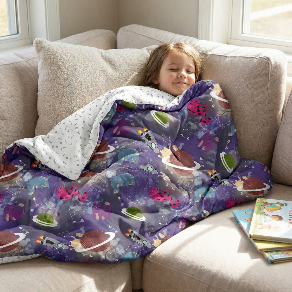 Coperta terapeutica originale - Coperta ponderata Spazio con rivestimento in cotone per bambini