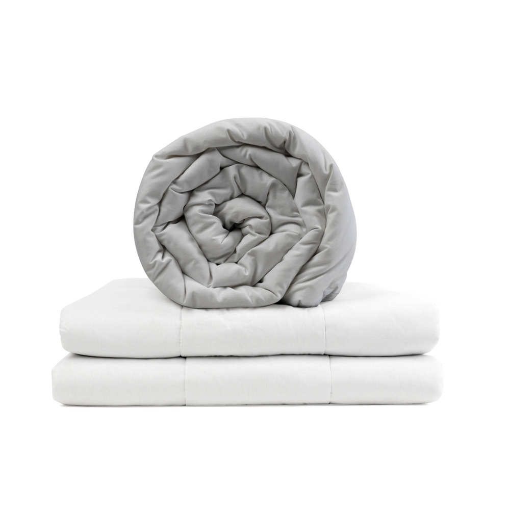 Coperta terapeutica originale - Coperta ponderata con rivestimento in cotone grigio chiaro per adulti