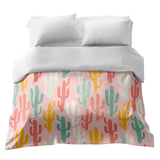 Coperta terapeutica originale - Rivestimento in cotone rosa con cactus colorati