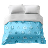 Coperta terapeutica originale - Rivestimento in cotone funghi azzurro chiaro