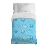 Coperta terapeutica originale - Rivestimento in cotone funghi azzurro chiaro