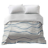 Coperta terapeutica originale - Rivestimento in cotone beige onde blu