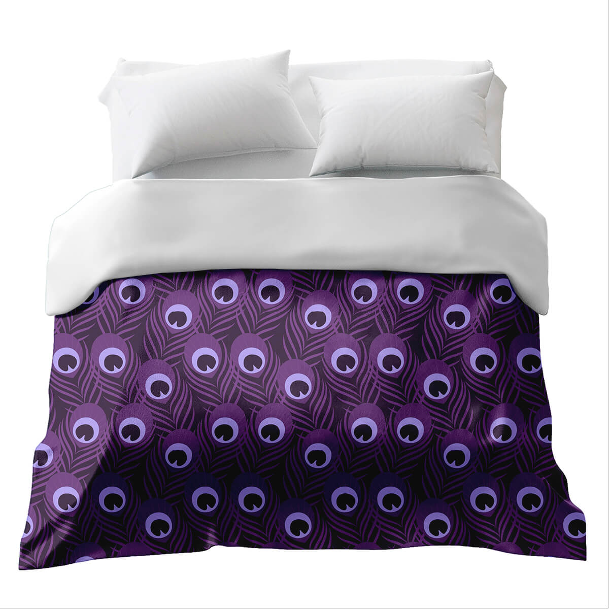 Coperta terapeutica originale - Rivestimento in cotone viola piuma di pavone