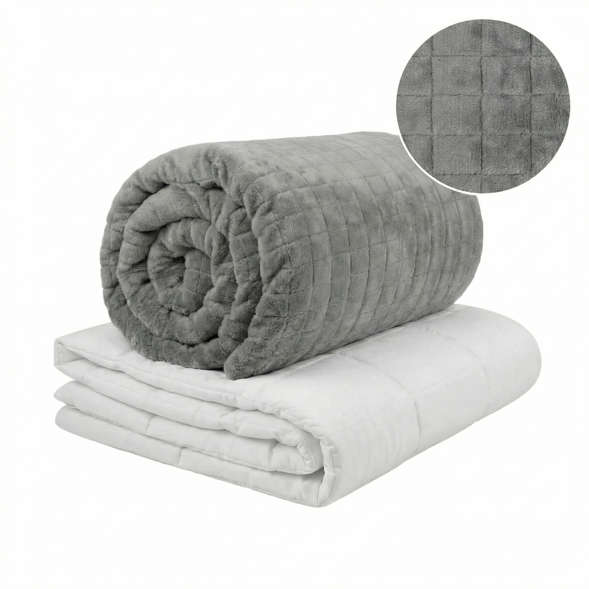 Coperta terapeutica originale - Coperta ponderata con rivestimento per 4 stagioni in grigio per adulti