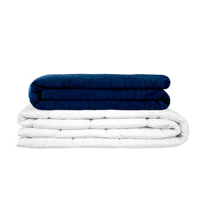 Coperta terapeutica originale - Coperta ponderata con rivestimento per 4 stagioni in blu per bambini