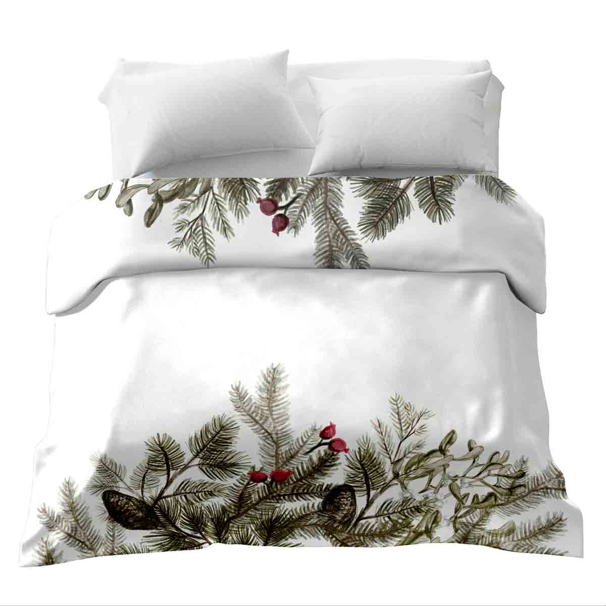 Coperta terapeutica originale - Rivestimento in cotone bianco con rami