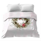 Coperta terapeutica originale - Rivestimento in cotone bianco rosso con rami