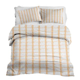 Set di biancheria da letto con coperta terapeutica gialla a quadri