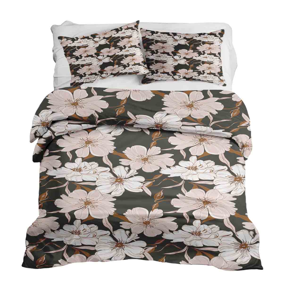 Set di biancheria da letto con coperte terapeutiche e fiori di aster rosa