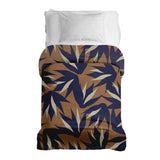 Coperta terapeutica originale - Rivestimento in cotone marrone con foglie blu