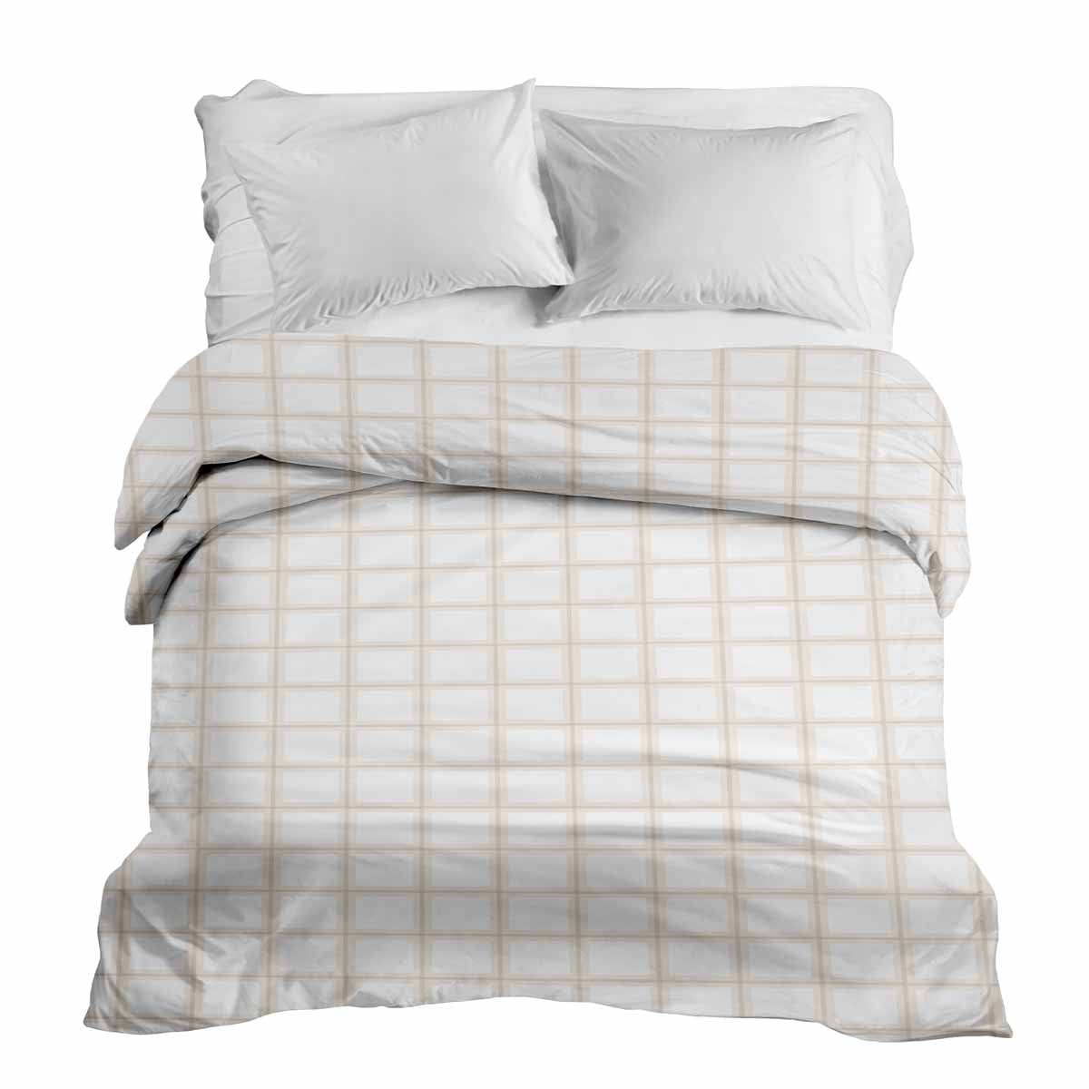 Coperta terapeutica originale - Rivestimento in cotone arancione beige a quadri