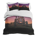 Set di biancheria da letto con coperta terapeutica viola con trattore