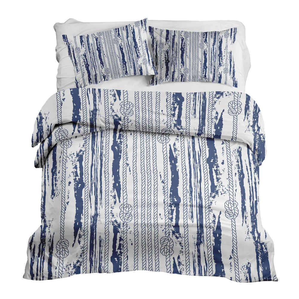 Set di biancheria da letto con coperta terapeutica motivo a righe