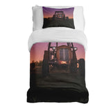 Set di biancheria da letto con coperta terapeutica viola con trattore