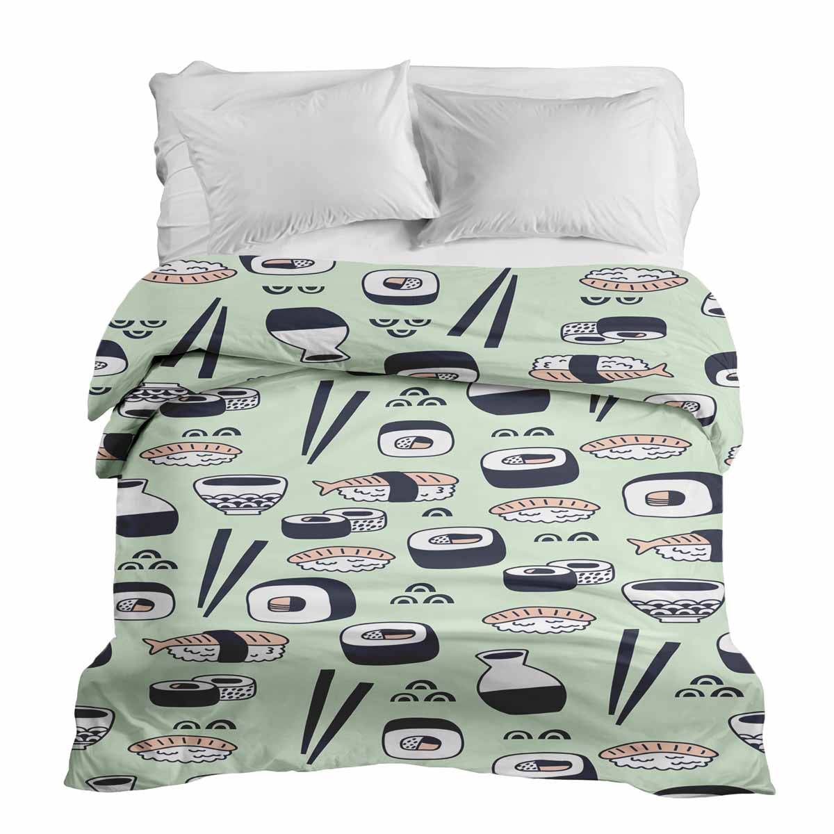 Coperta terapeutica originale - Rivestimento in cotone verde chiaro con sushi