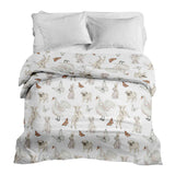 Coperta terapeutica originale - Rivestimento in cotone bianco con dolci animali