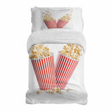 Set di biancheria da letto con coperta terapeutica bianca con popcorn