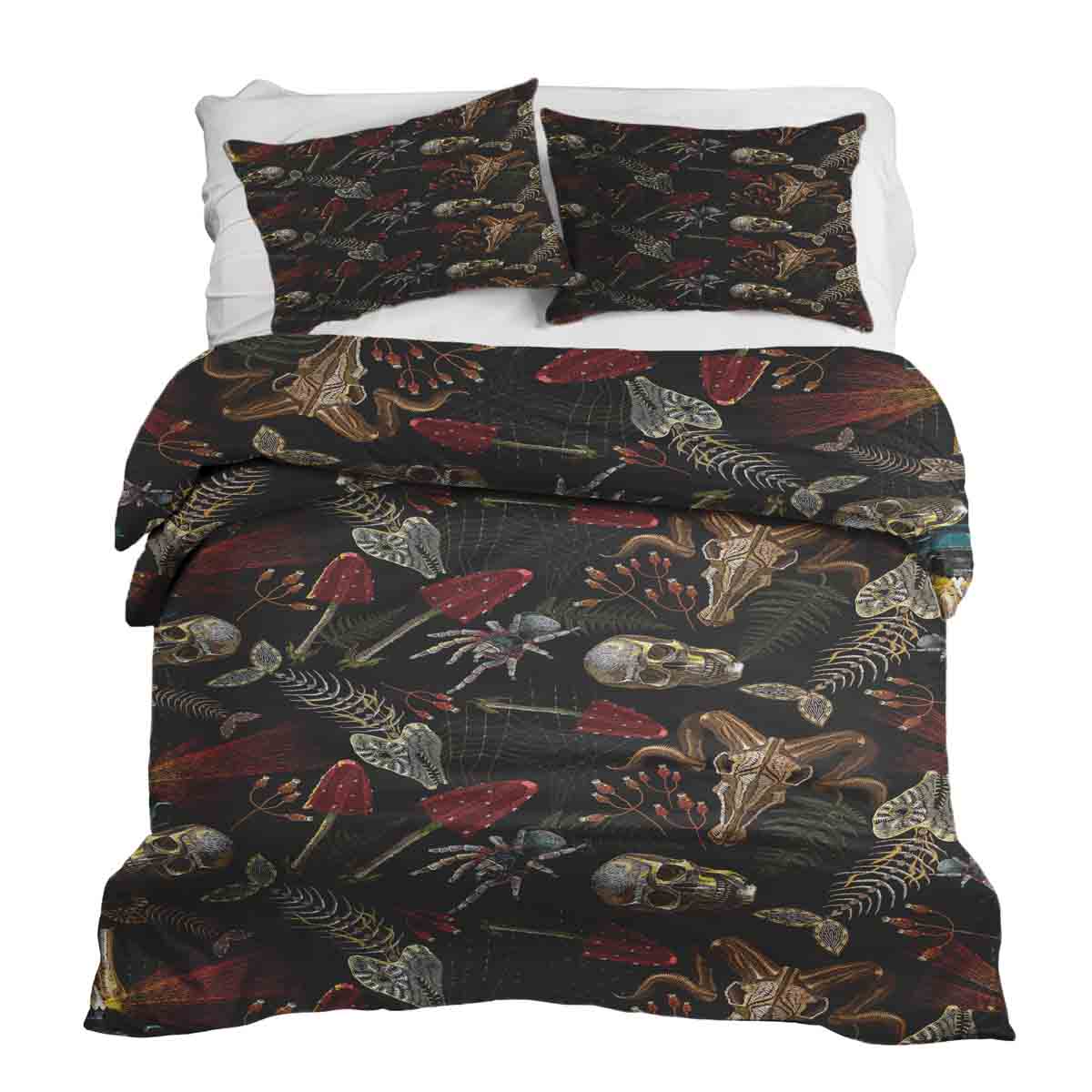 Set di biancheria da letto con coperta terapeutica Halloween Scheletro