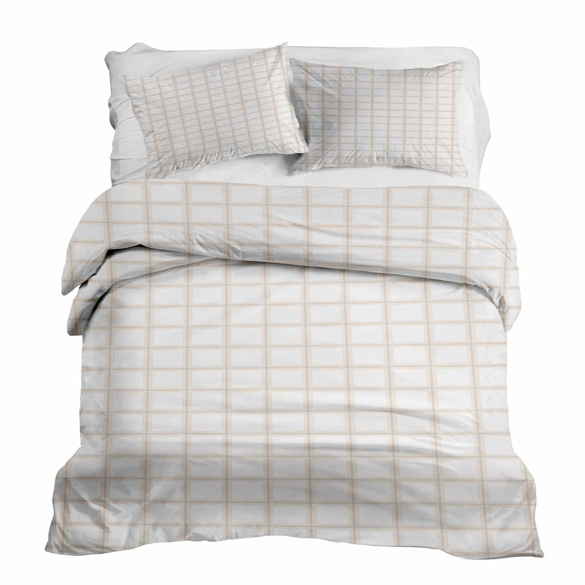 Set di biancheria da letto con coperta terapeutica arancione beige a quadri