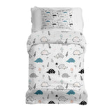 Set di biancheria da letto con coperta terapeutica bianca con riccio