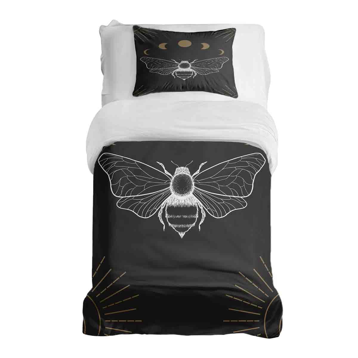 Set di biancheria da letto con coperta terapeutica nero con tarma
