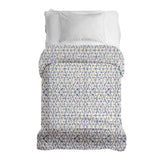 Coperta terapeutica originale - Rivestimento in cotone bianco con delicate forme blu