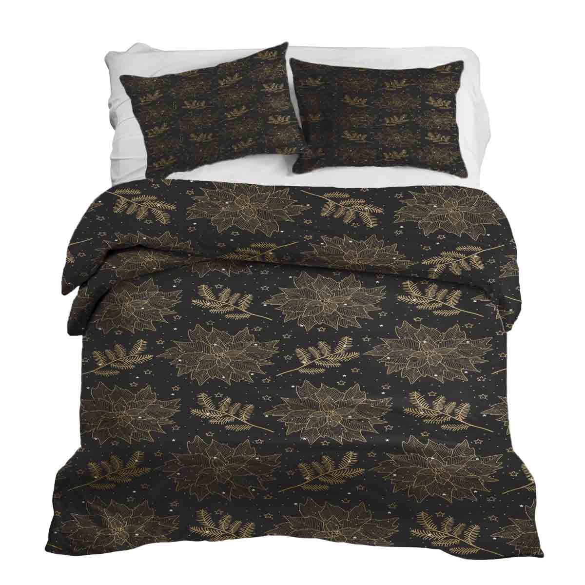 Set di biancheria da letto con coperta terapeutica nero stella di Natale