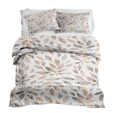 Set di biancheria da letto con coperte terapeutiche bianco con rami marrone chiaro
