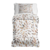 Set di biancheria da letto con coperte terapeutiche bianco con rami marrone chiaro