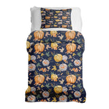 Set di biancheria da letto con coperte terapeutiche blu con zucche