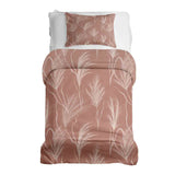 Set di biancheria da letto con coperta terapeutica rosa antico con erba della Pampas