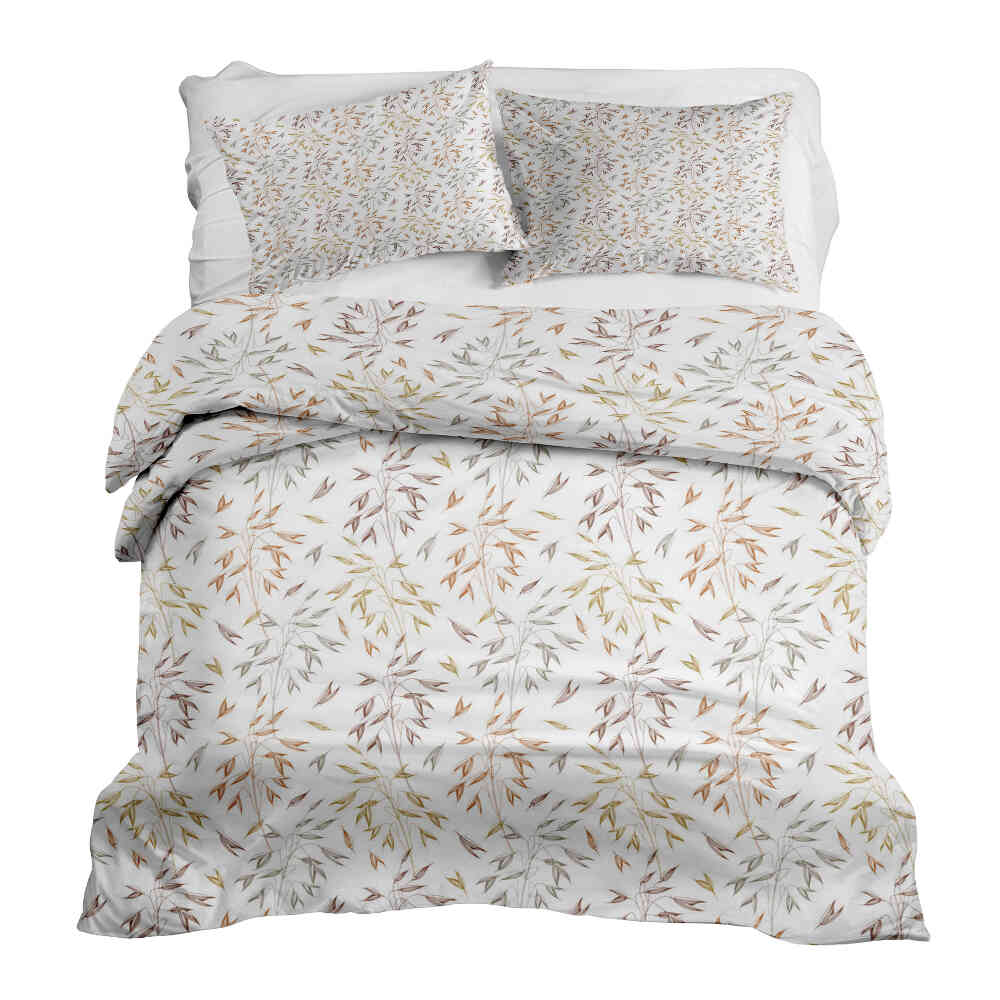 Set di biancheria da letto con coperte terapeutiche e delicati rami colorati