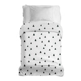 Coperta terapeutica originale - Rivestimento in cotone bianco con triangoli neri