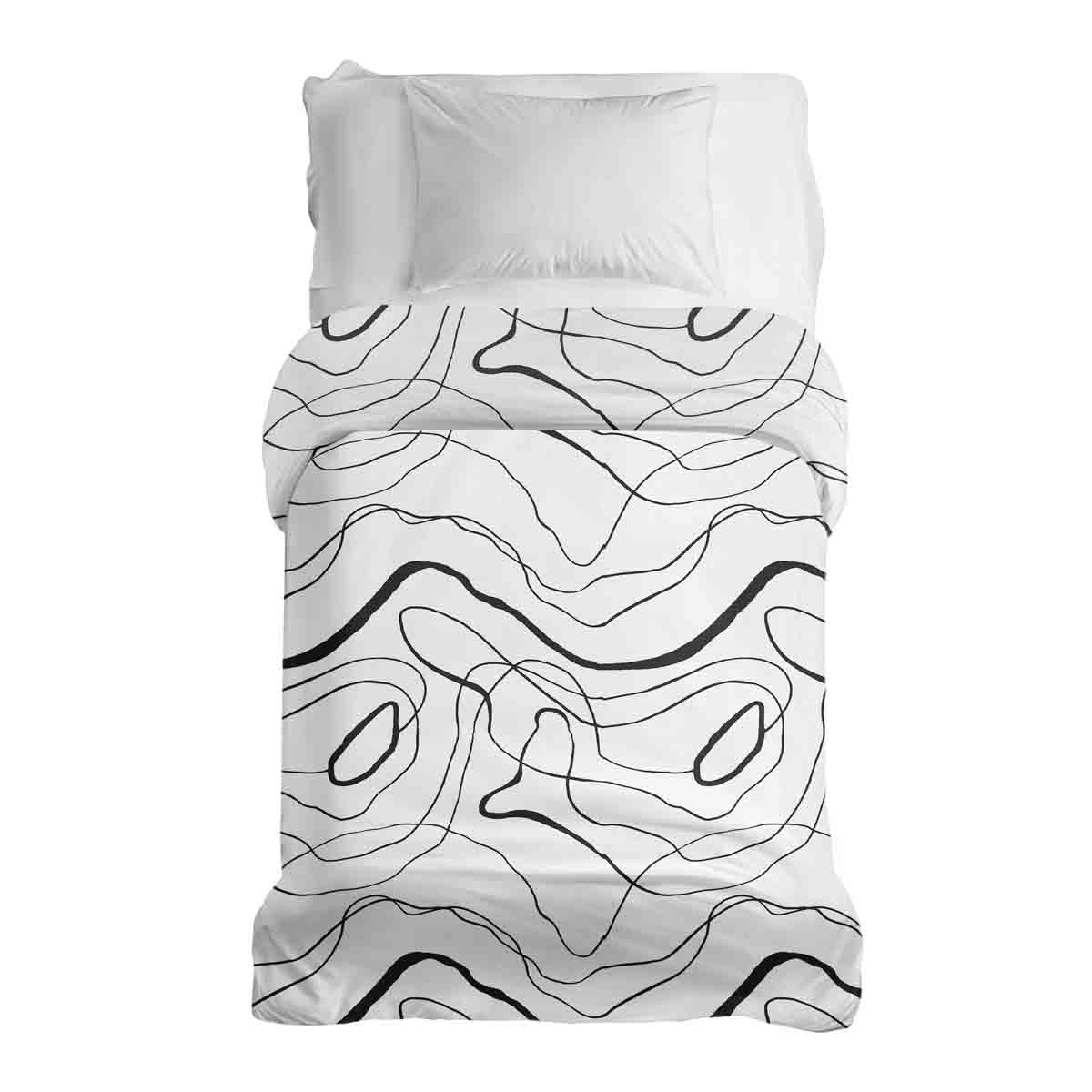 Coperta terapeutica originale - Rivestimento in cotone con linee serpentine nere