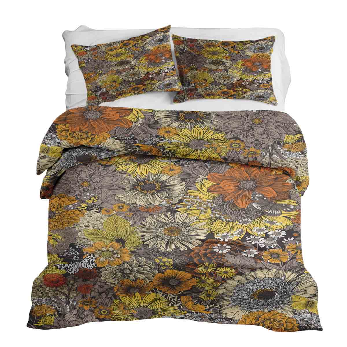 Set di biancheria da letto con coperte terapeutiche fiori gialli