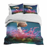 Set di biancheria da letto con coperta terapeutica con fungo e lumaca