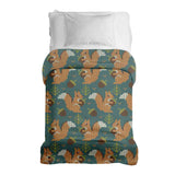Coperta terapeutica originale - Rivestimento in cotone verde con scoiattolo