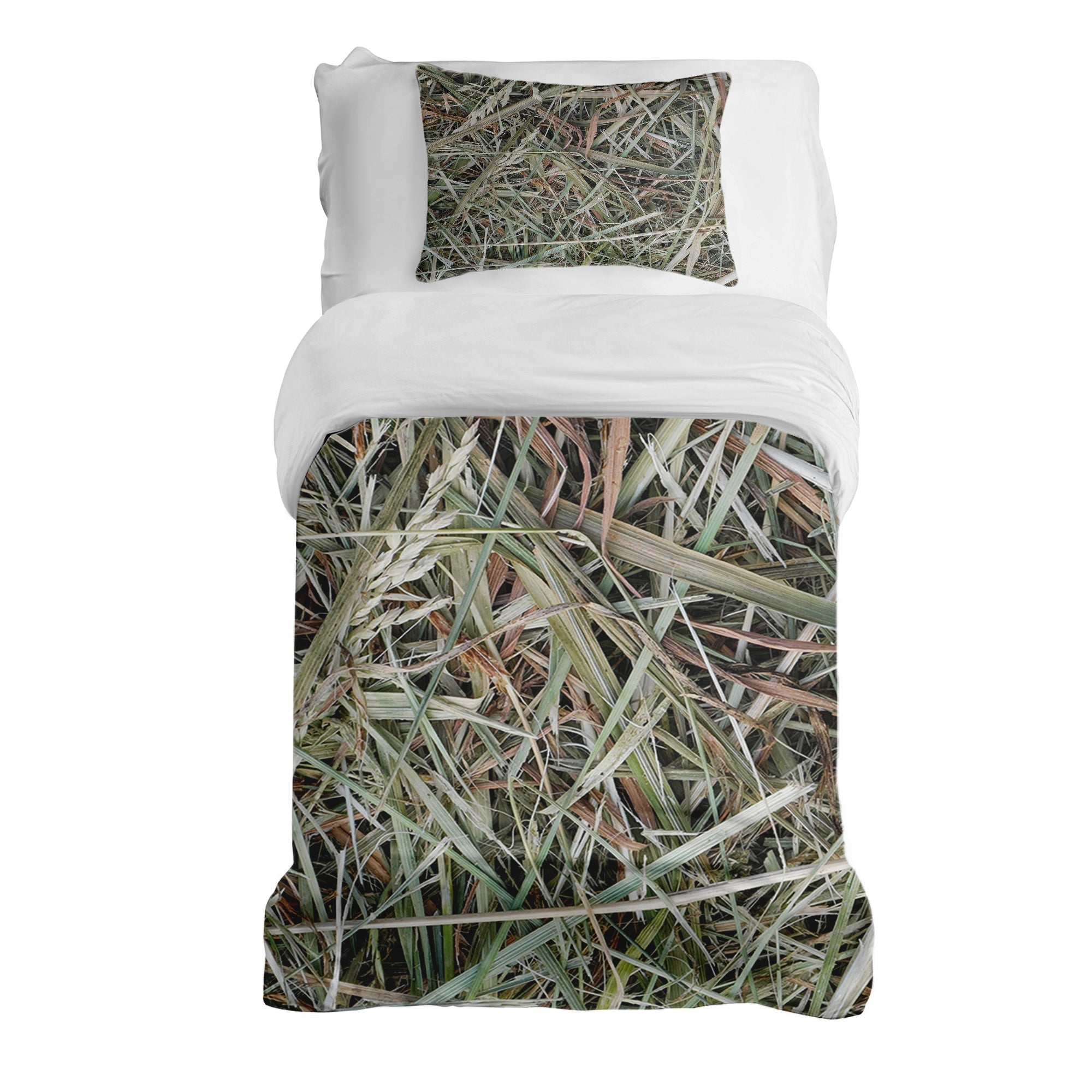 Set di biancheria da letto con coperta terapeutica bianca con paglia