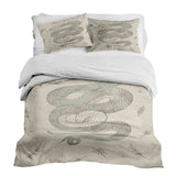 Set di biancheria da letto beige con coperta terapeutica e serpente