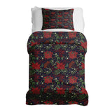 Set di biancheria da letto con coperta terapeutica e stella di Natale rossa