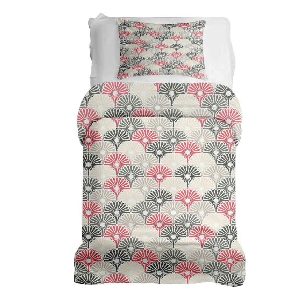 Set di biancheria da letto con coperte terapeutiche e fiori astratti colorati