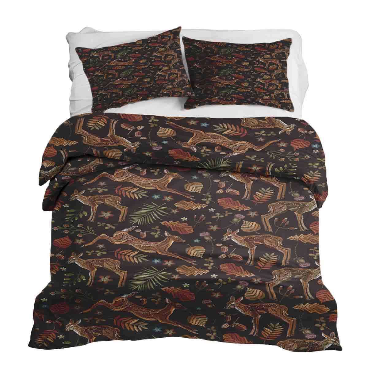 Original Therapiedecke - Set Biancheria da Letto in Cotone Marrone con Cervo