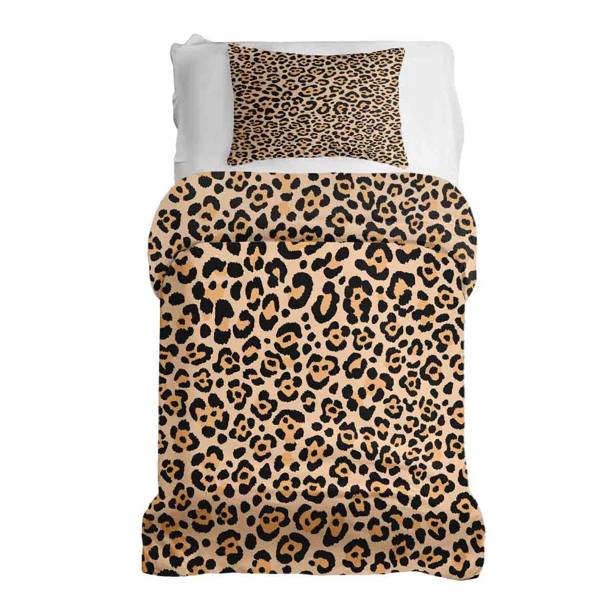 Set copripiumino coperta terapeutica stampa leopardo