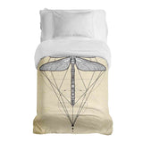 Coperta terapeutica originale - Rivestimento in cotone giallo con libellula
