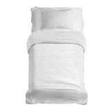 Set di biancheria da letto con coperte terapeutiche bianco con piccole forme