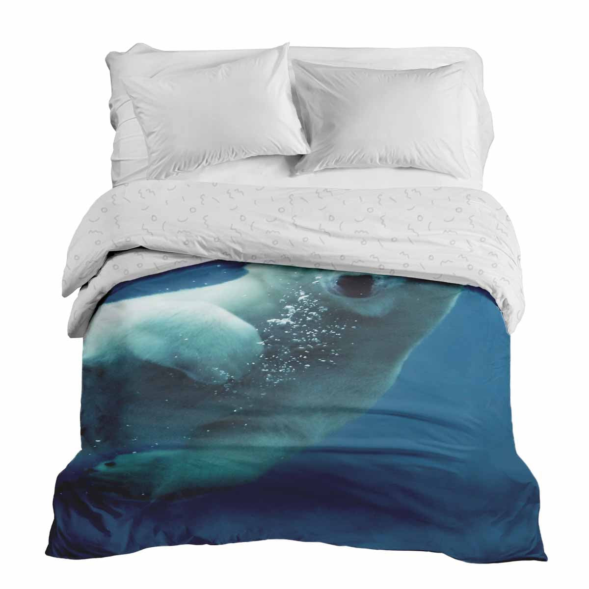 Coperta terapeutica originale - Rivestimento in cotone blu con orso polare