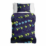 Set di biancheria da letto con coperte terapeutiche blu scuro con frecce
