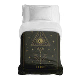 Coperta terapeutica originale - Rivestimento in cotone nero Sole e Cosmo